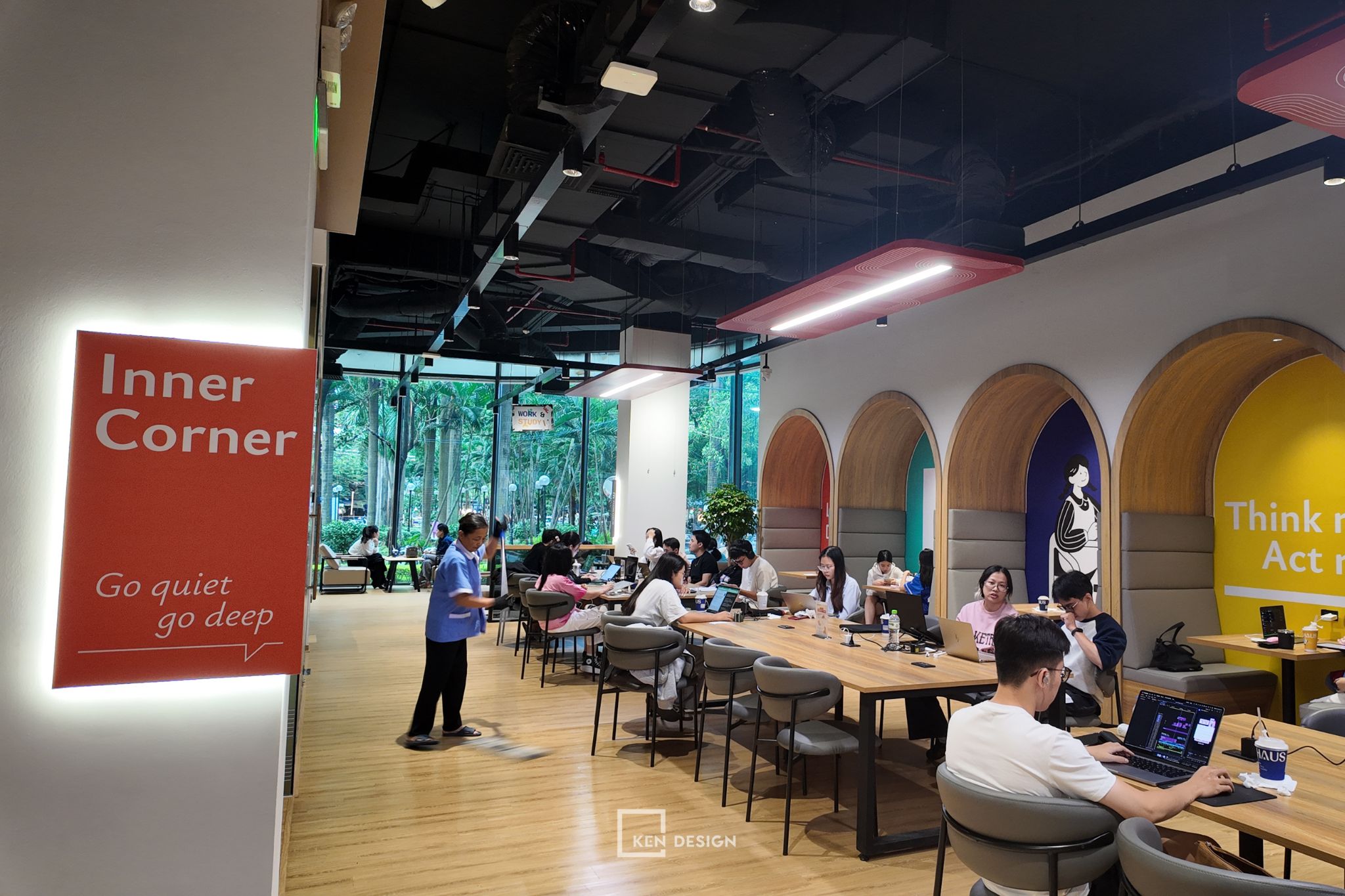 Thiết kế ánh sáng trong quán cafe coworking